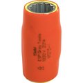 Gray Tools 15mm X 1/2" Drive, 12 Point Standard Length, 1000V Insulated M1215-I